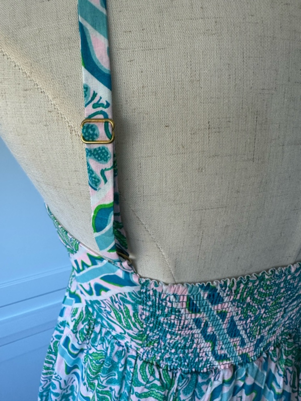 Like new Lilly Pulitzer maxi dress with Teal, pink, green pastels. - Picture 6 of 10